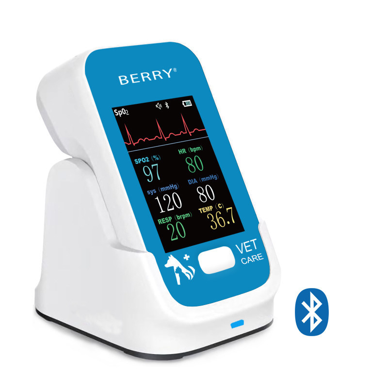 TFT LCD Screen Veterinary Patient Monitor With BLE 5.0  Pet Health 1 Year